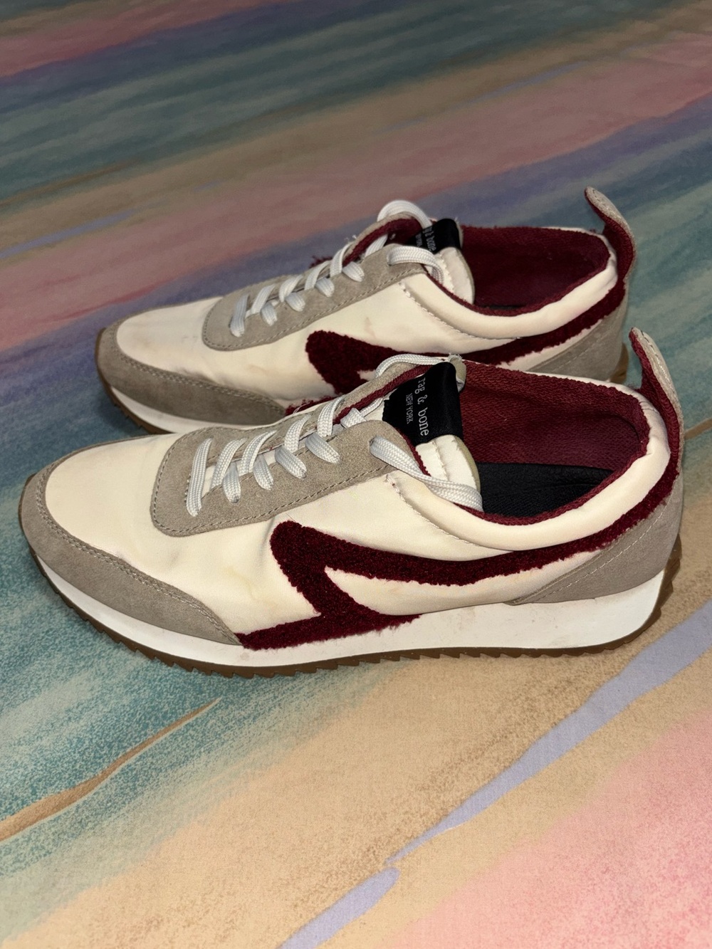 Rag & Bone Women’s Retro Runner Casual Athletic Sneakers Birch Cream EU 37.5